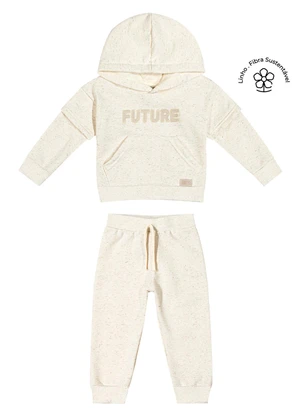 Colorittá - Conjunto Infantil Menino Moletom Linho Bege - COLORITTÁ