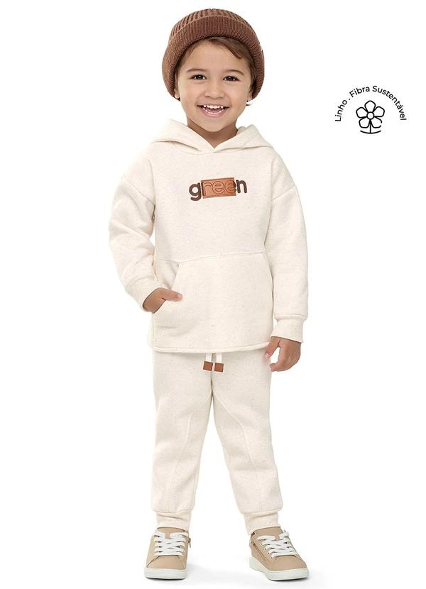 Colorittá - Conjunto Infantil Menino Moletom Linho Bege