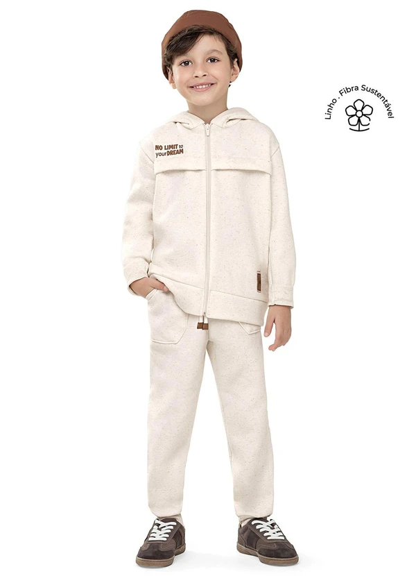 Colorittá - Conjunto Infantil Menino Moletom Linho Bege