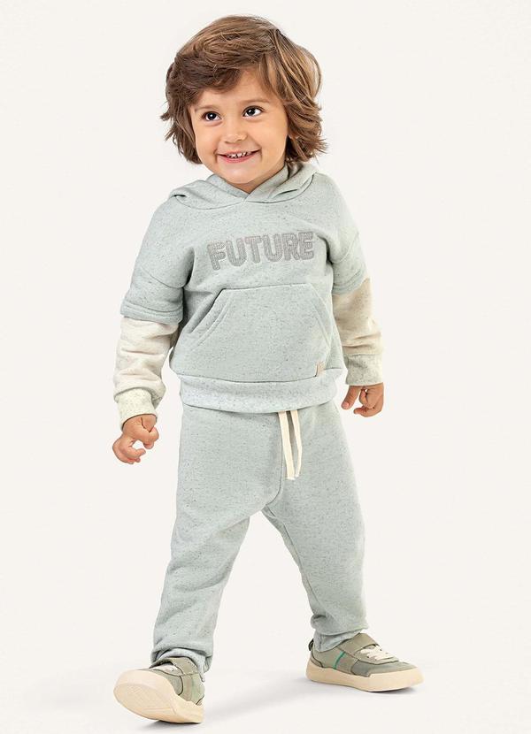 Colorittá - Conjunto Infantil Menino Moletom Linho Verde 2