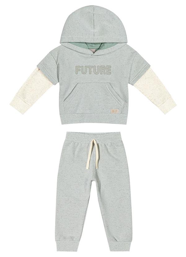 Colorittá - Conjunto Infantil Menino Moletom Linho Verde 3