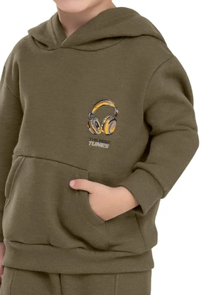 Elian - Conjunto Infantil Menino Moletom Música Verde - ELIAN