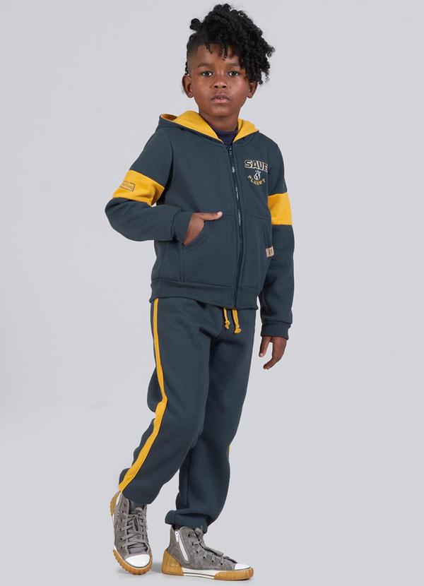 Soft Bonni - Conjunto Infantil Menino Moletom Recortes Cinza