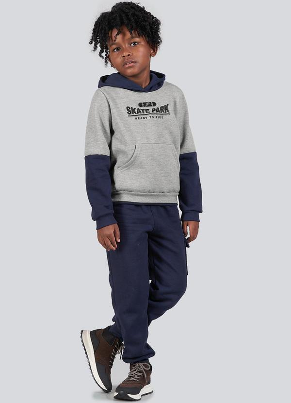 Soft Bonni - Conjunto Infantil Menino Moletom Skate Cinza
