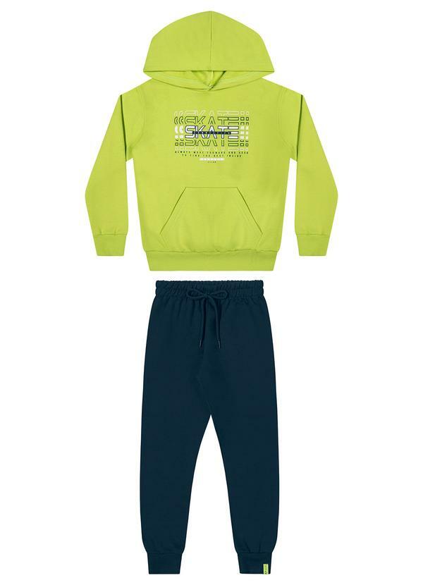 Elian - Conjunto Infantil Menino Moletom Skate Verde 2