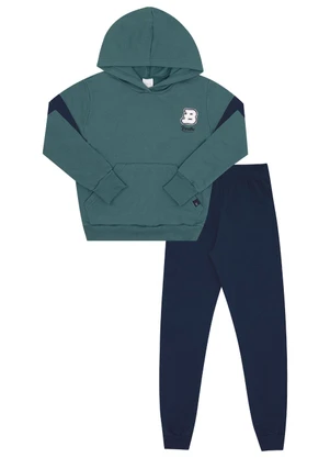 Pulla Bulla - Conjunto Infantil Menino Moletom Verde - PULLA BULLA