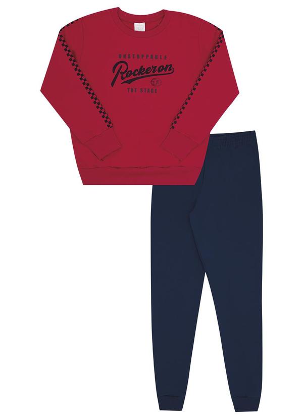 Pulla Bulla - Conjunto Infantil Menino Moletom Vermelho 1