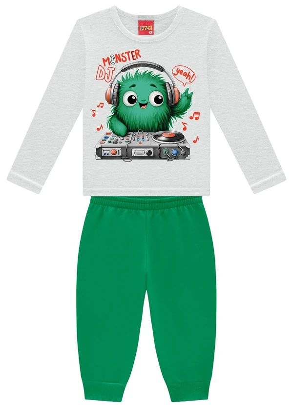Kyly - Conjunto Infantil Menino Monstrinho Cinza