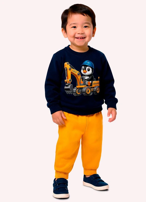 Kyly - Conjunto Infantil Menino Pinguim Azul