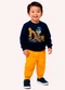 Kyly - Conjunto Infantil Menino Pinguim Cinza - variação: Azul