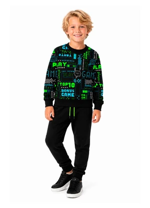 Rosa Azul - Conjunto Infantil Menino Play Kangulu Preto - ROSA AZUL