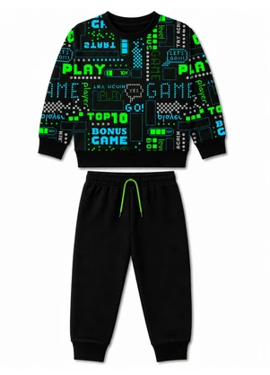 Rosa Azul - Conjunto Infantil Menino Play Kangulu Preto - ROSA AZUL