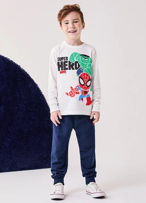 Bimbi - Conjunto Infantil Menino Super Hero Marvel Rosa - BIMBI