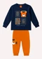 Kyly - Conjunto Infantil Menino Tigre Bege - variação: Azul