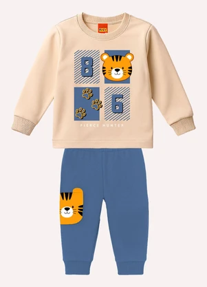 Kyly - Conjunto Infantil Menino Tigre Bege - KYLY