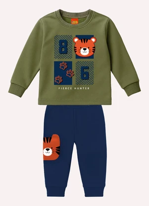 Kyly - Conjunto Infantil Menino Tigre Verde - KYLY