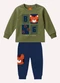 Kyly - Conjunto Infantil Menino Tigre Bege - variação: Verde