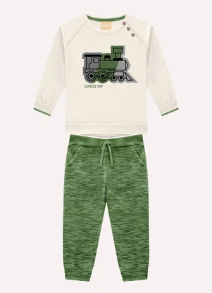 Milon - Conjunto Infantil Menino Trem Cinza - MILON