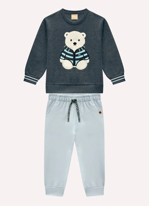 Milon - Conjunto Infantil Menino Urso Cinza - MILON