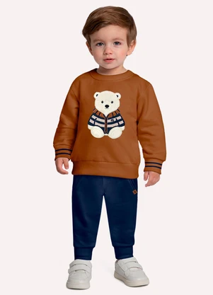 Milon - Conjunto Infantil Menino Urso Marrom - MILON