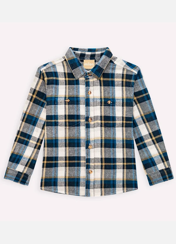 Milon - Conjunto Infantil Menino Xadrez Azul 3