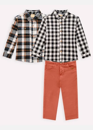 Milon - Conjunto Infantil Menino Xadrez Preto - MILON