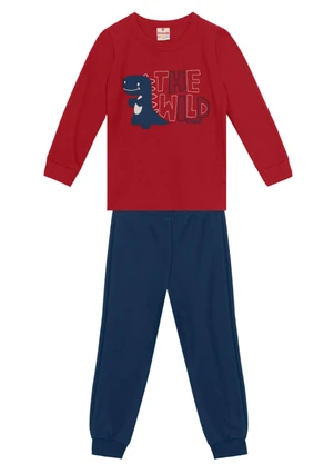 Brandili - Conjunto Infantil Meninode DinossauroBordô - BRANDILI