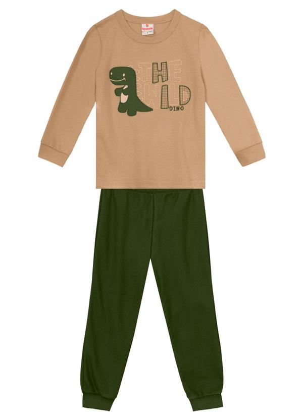 Brandili - Conjunto Infantil Meninode DinossauroMarrom
