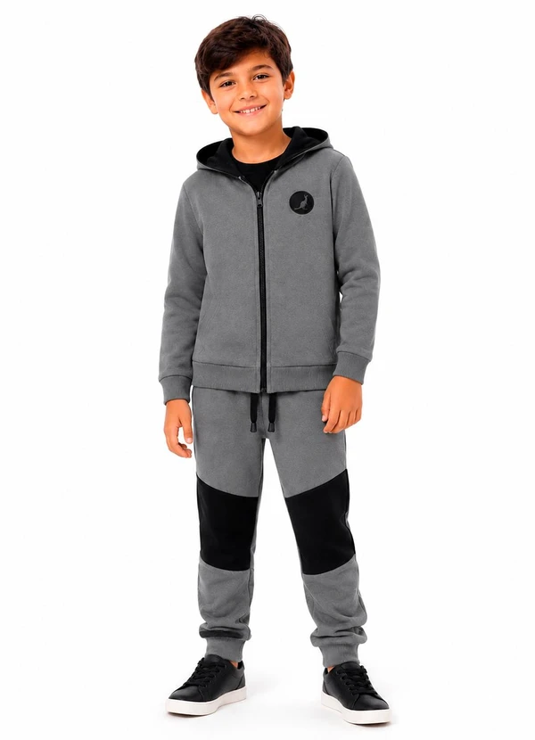 Rosa Azul - Conjunto Infantil Minimalista Kangulu Chumbo