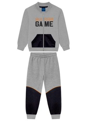 Ddk - Conjunto Infantil Moletom com Bolso Cinza - DDK