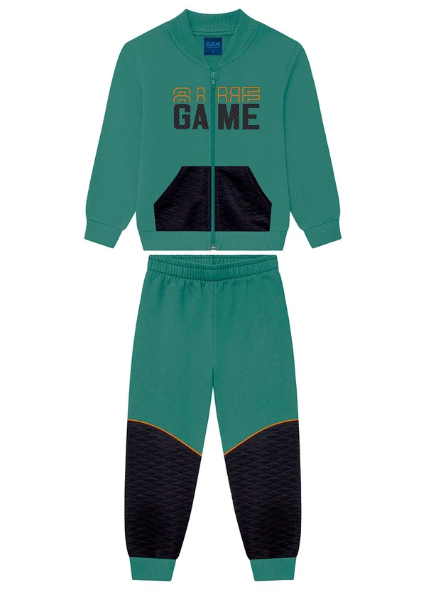 Ddk - Conjunto Infantil Moletom com Bolso Verde