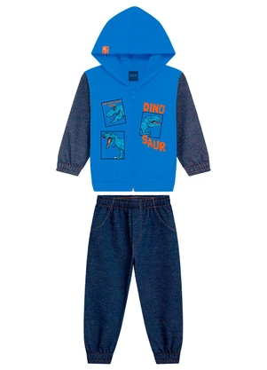 Ddk - Conjunto Infantil Moletom com Capuz Azul - DDK
