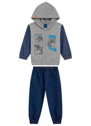 Ddk - Conjunto Infantil Moletom com Capuz Cinza - DDK