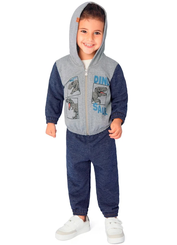 Ddk - Conjunto Infantil Moletom com Capuz Cinza