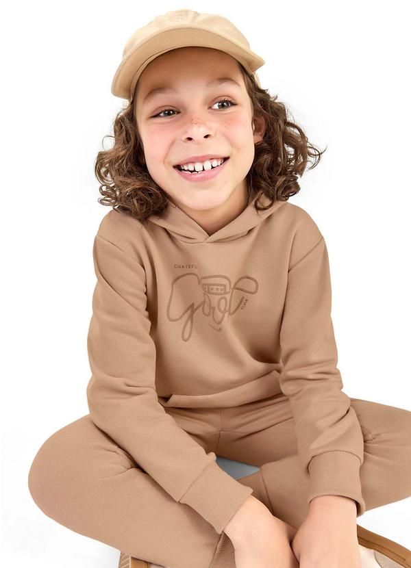 Elian - Conjunto Infantil Moletom com Capuz Marrom 1