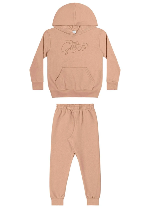 Elian - Conjunto Infantil Moletom com Capuz Marrom 2
