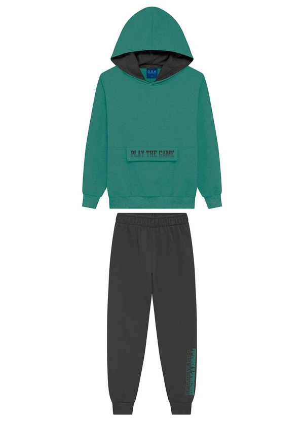 Ddk - Conjunto Infantil Moletom com Capuz Verde