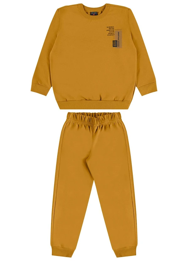 Guloseima - Conjunto Infantil Moletom Felpado Marrom