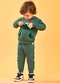 Elian - Conjunto Infantil Menino Moletom Interativo Azul - variação: Verde