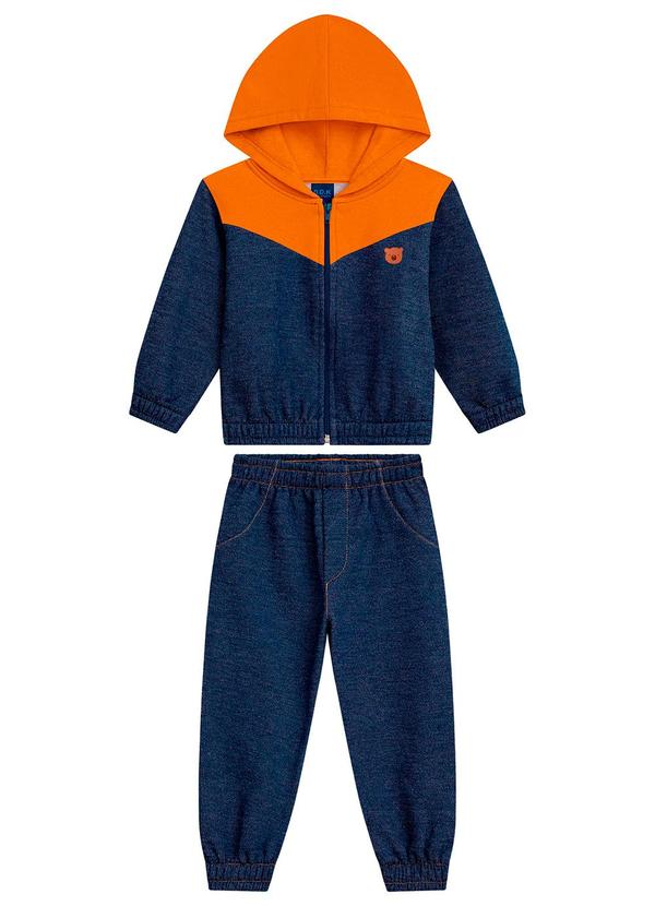 Ddk - Conjunto Infantil Moletom Jeans Amarelo