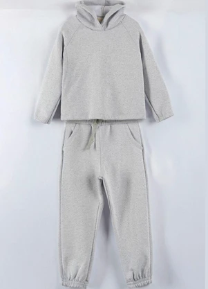 Bugbee - Conjunto Infantil Moletom Mescla Felpado Cinza - BUGBEE