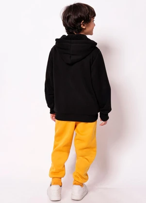 Torra - Conjunto Infantil Moletom Peluciado Preto - TORRA