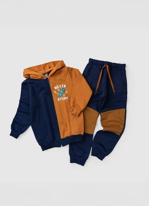 Rosa Azul - Conjunto Infantil Never Stop Kangulu Caramelo - ROSA AZUL