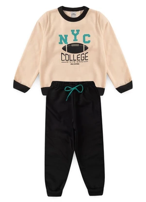 Vida Costeira - Conjunto Infantil Nyc College Boy Bege - VIDA COSTEIRA