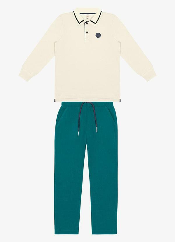 Trick Nick - Conjunto Infantil Polo com Calça Bege