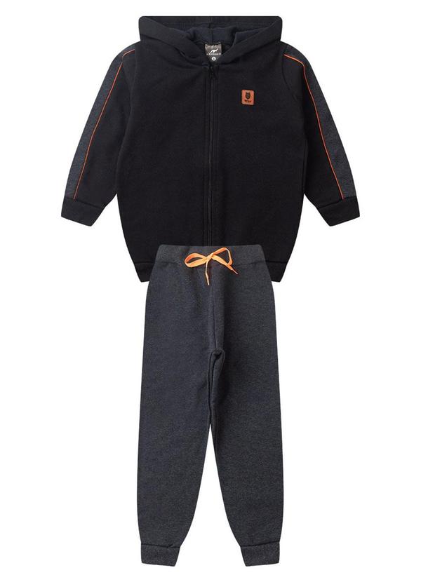 Rosa Azul - Conjunto Infantil Preto Wolf Kangulu  Preto