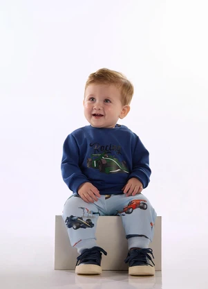 Up Baby - Conjunto Infantil Racing Azul - UP BABY