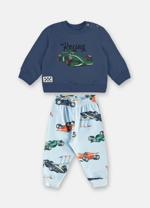 Up Baby - Conjunto Infantil Racing Azul - UP BABY
