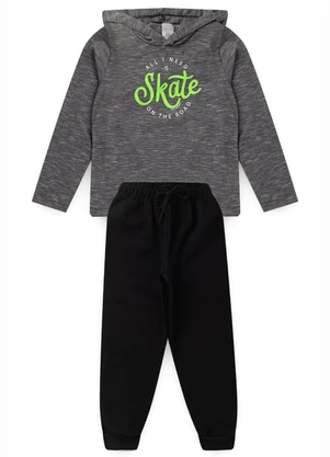 Vida Costeira - Conjunto Infantil Skate Boys Preto - VIDA COSTEIRA