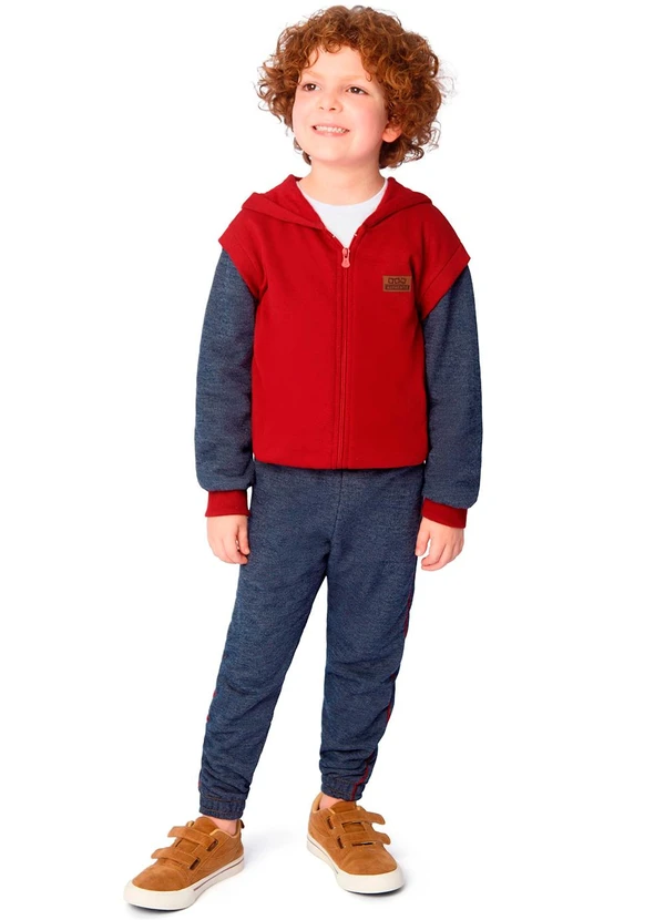 Ddk - Conjunto Infantil Térmico e Moletom Vermelho